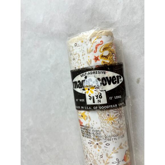 Magic Cover Vinyl Shelf Liner 2 Rolls Americana Print New Old Stock Vintage 70s - Picture 7 of 9